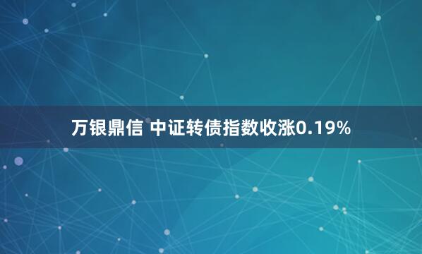 万银鼎信 中证转债指数收涨0.19%
